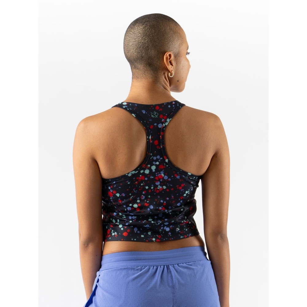 NEW Rabbit Running Go Time Crop Stretch Limo Splatter Women Large Workout Yoga - Picture 7 of 16
